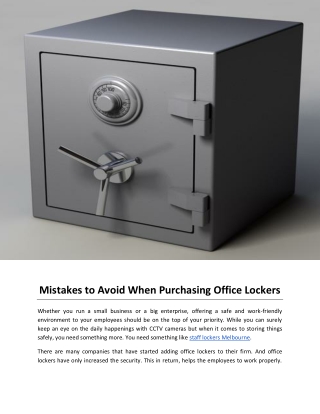 mistakes to avoid when purchasing office lockers