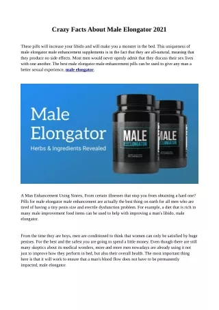 How Male Elongator Pills Works? For Males