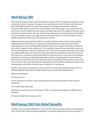 well being cbd