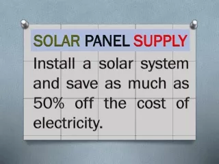 solar panel supply