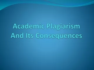 academic plagiarism and its consequences