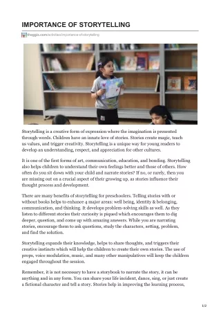 Importance of Storytelling