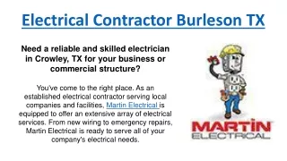 Electrical Contractor Burleson TX