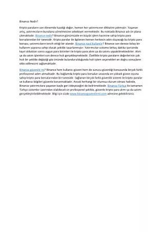 binance nedir