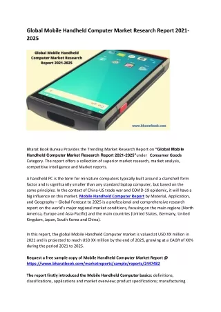 global mobile handheld computer market research