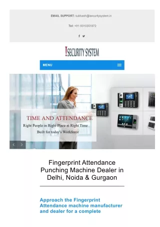 isecuritysystem - Best time attendance Machine Manufacturer in Noida