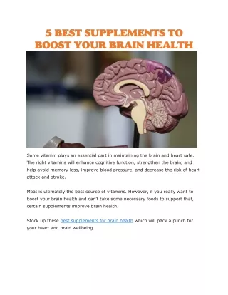 Best supplements for brain health