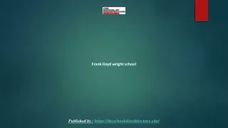 frank lloyd wright school