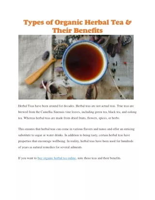 Buy organic herbal tea online