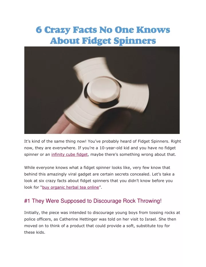 6 crazy facts no one knows about fidget spinners