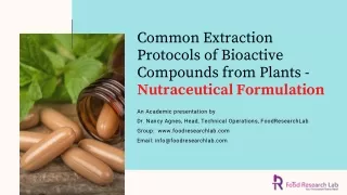common extraction protocols of bioactive