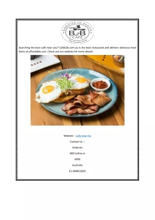 Cafe Near Me | Cafeb2b.com.au