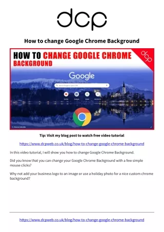 How to change Google chrome background