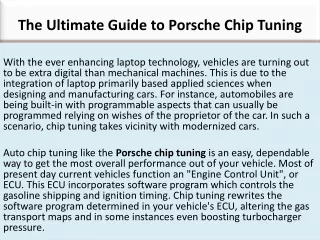 the ultimate guide to porsche chip tuning