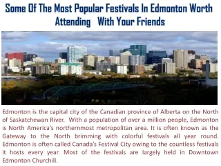 Some Of The Most Popular Festivals In Edmonton Worth Attending With Your Friends
