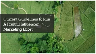 current guidelines to run a fruitful influencer