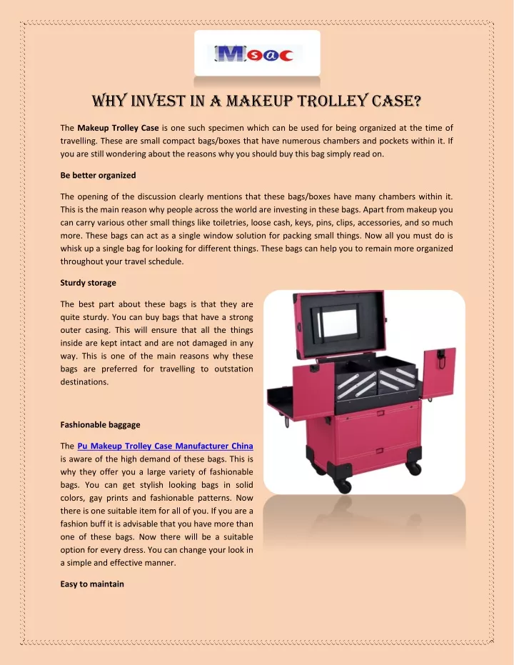 why invest in a makeup trolley case