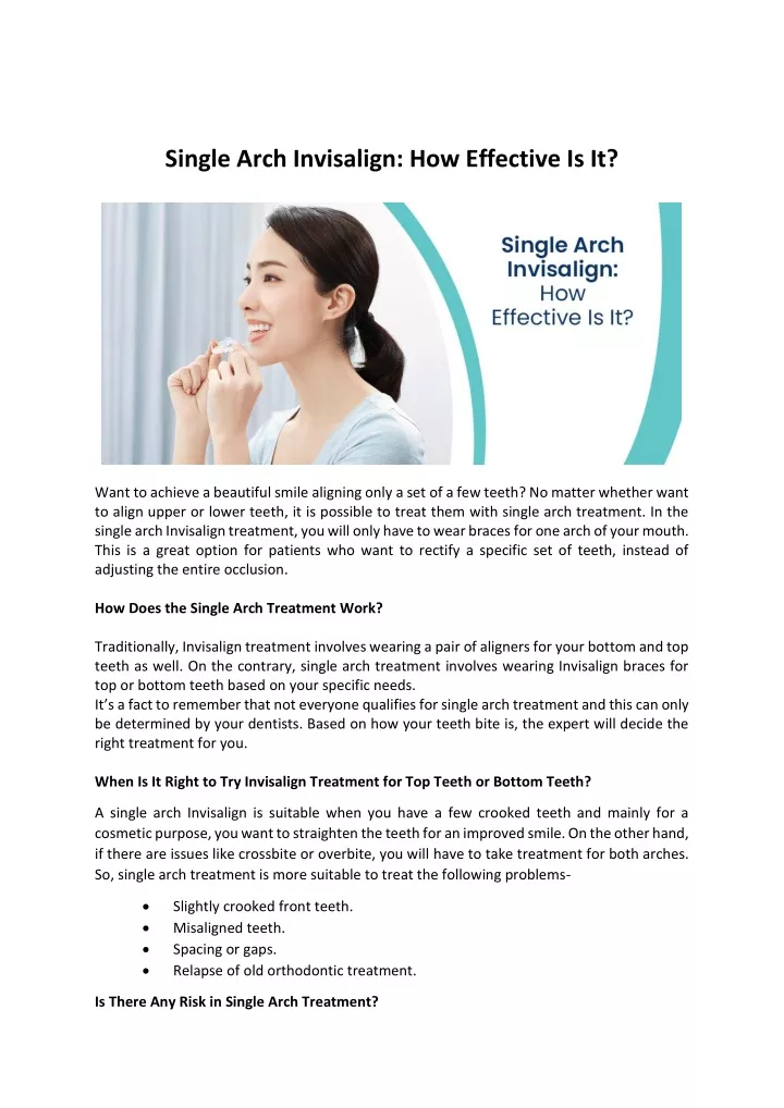 single arch invisalign how effective is it