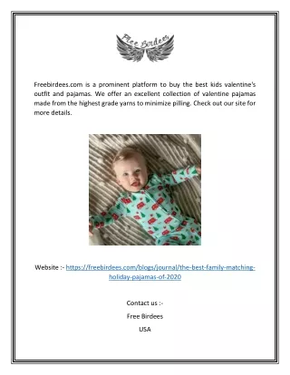 Kids Valentine Pajamas | Freebirdees.com