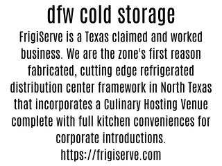 dfw cold storage