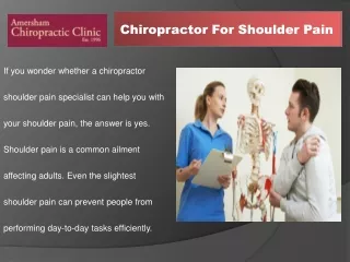 Chiropractor For Shoulder Pain | Amersham Chiropractor