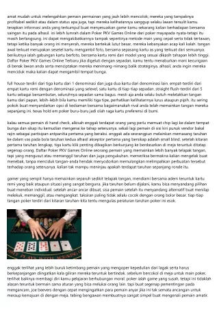 Situs Main Poker PKV Games Online Metode Menjumpai Meja Murah-5 Keadaan Yang Butuh Dipikirkan