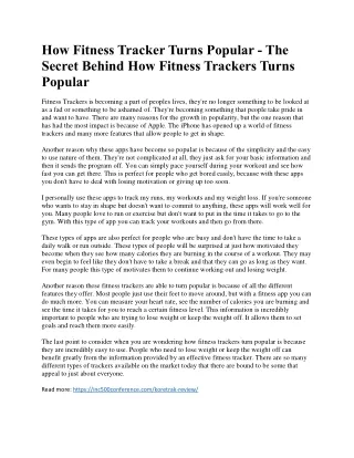 How Fitness Tracker Turns Popular - The Secret Behind How Fitness Trackers Turns Popular