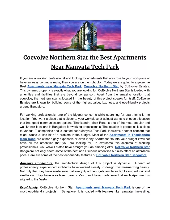 coevolve northern star the best apartments near