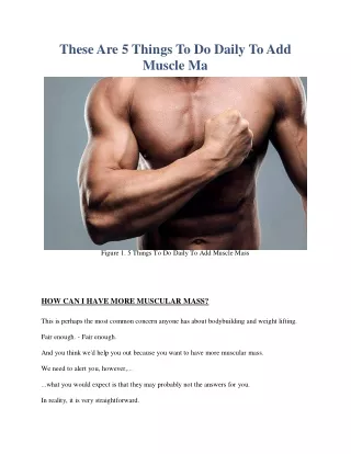 These Are 5 Things To Do Daily To Add Muscle Mass