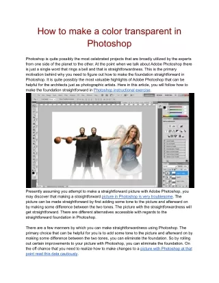 How to make a color transparent in Photoshop