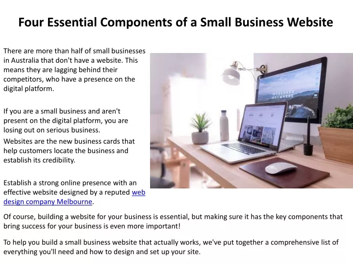 four essential components of a small business website
