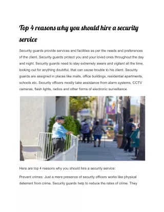 top 4 reason wh yo shoul hir securit servic