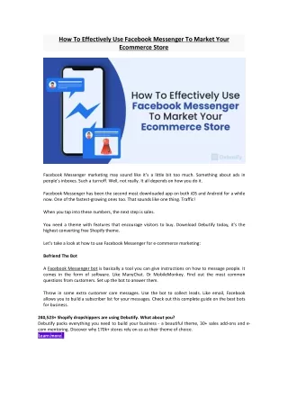 how to effectively use facebook messenger