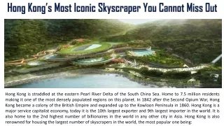 Hong Kong’s Most Iconic Skyscraper You Cannot Miss Out