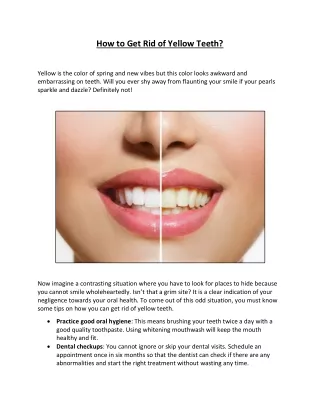 How to Get Rid of Yellow Teeth