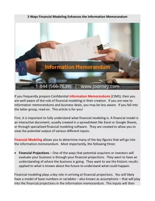 3 ways financial modeling enhances