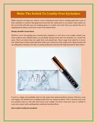 make the switch to cruelty free eyelashes