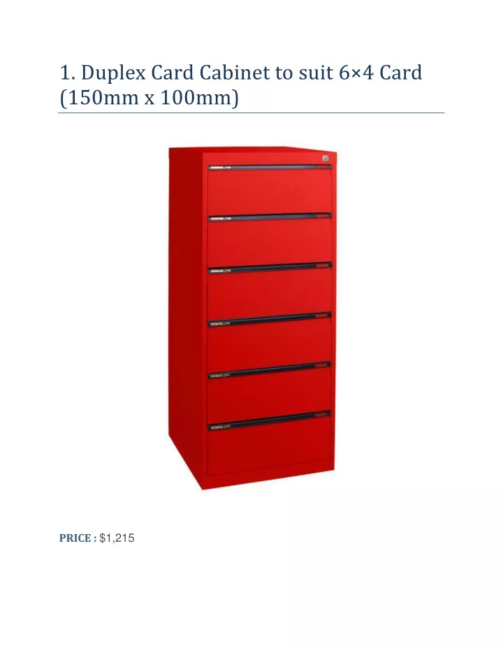 1 duplex card cabinet to suit 6 4 card 150mm