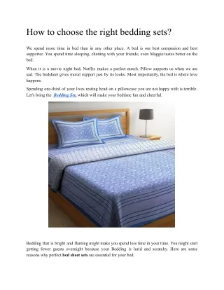 how to choose the right bedding sets