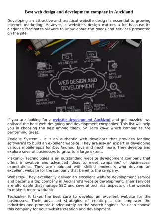 best web design and development company
