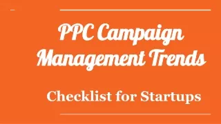 Services Checklist for Startups at PPC Campaign Management Trends