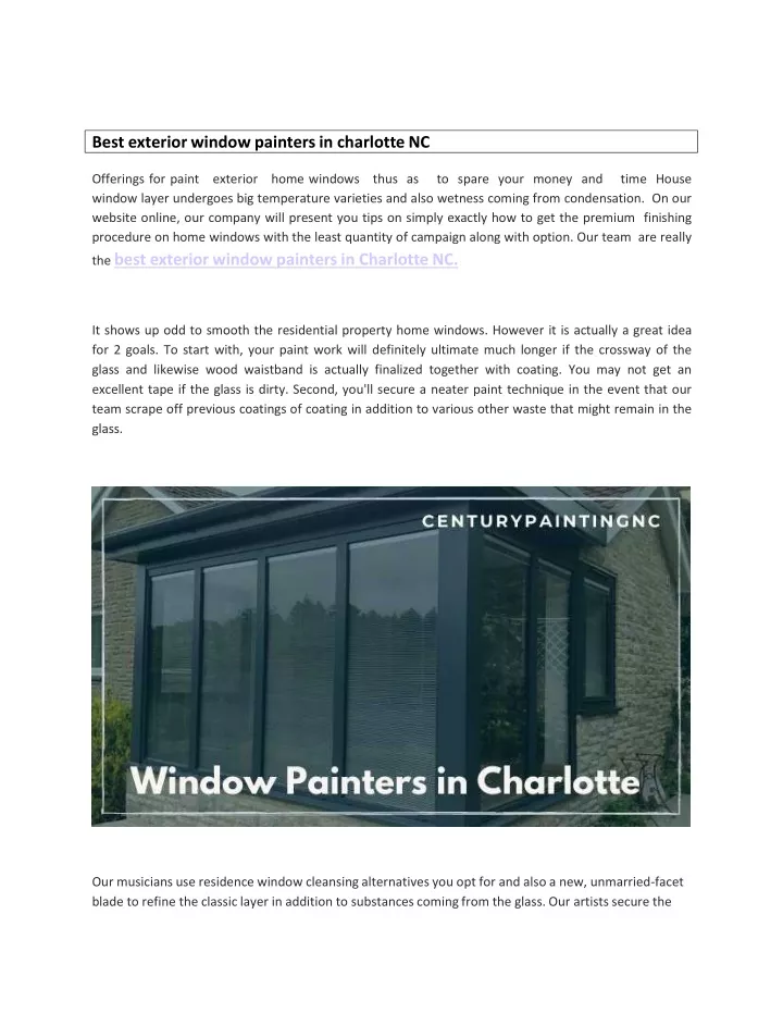 best exterior window painters in charlotte nc