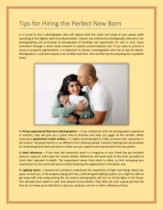 tips for hiring the perfect new born