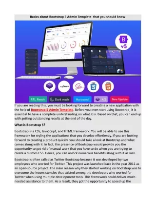 basics about bootstrap 5 admin template that