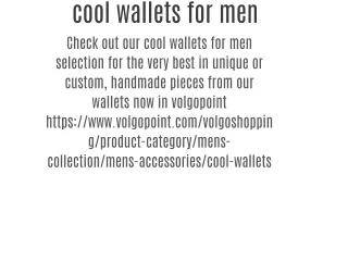 cool wallets for men