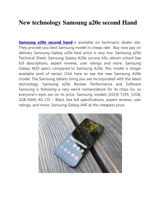 new technology samsung a20e second hand