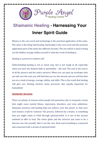 Shamanic Healing - Harnessing Your Inner Spirit Guide