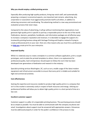 why you should employ a skilled printing service