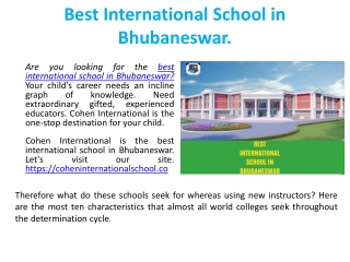 Best International School in Bhubaneswar