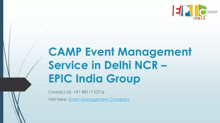 camp event management service in delhi ncr epic india group